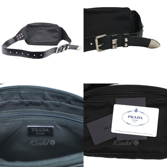 Prada Marsupio Vela Studded Bum Bag Studded Black - Picture 3 of 6